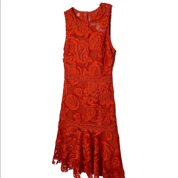 Reiss | NWT Adia Lace Dress Winter Orange US 4 - Picture 9 of 10